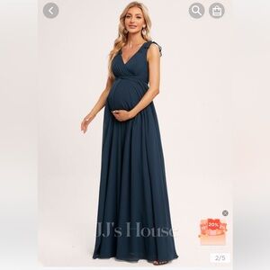 A-Line V-Neck Floor Length Chiffon Maternity Dress